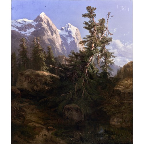 The Wetterhorn and Wellhorn seen from Rosenlaui, Bernese Oberland, Switzerland.